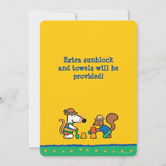 貝殻付き誕生日 招待状 (裏面)