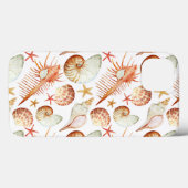 貝殻及びカニ模様のサンゴ Case-Mate iPhoneケース (裏面 (横))