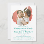 貝殻型の写真カスタムエンゲージメントパーティー 招待状 (正面)