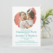 貝殻型の写真カスタムエンゲージメントパーティー 招待状 (スタンド正面)