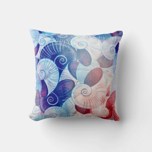 貝殻場面パターン クッション (正面)