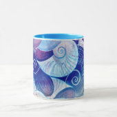 貝殻場面パターン マグカップ (中央)