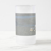 貝殻山曇りガラスビアマグ フロストグラスビールジョッキ (中央)