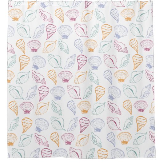 貝殻模様シャワーカーテン シャワーカーテン (正面)