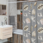 貝殻模様航海の甲殻類 シャワーカーテン