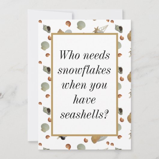 貝殻海ビーチ熱帯沿岸クリスマス シーズンカード (正面)