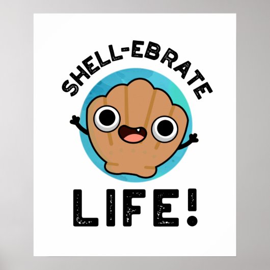 貝殻無脊椎動物のおもしろい貝殻パン ポスター (正面)