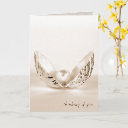 貝殻独身のの真珠 カード (黄色い花)