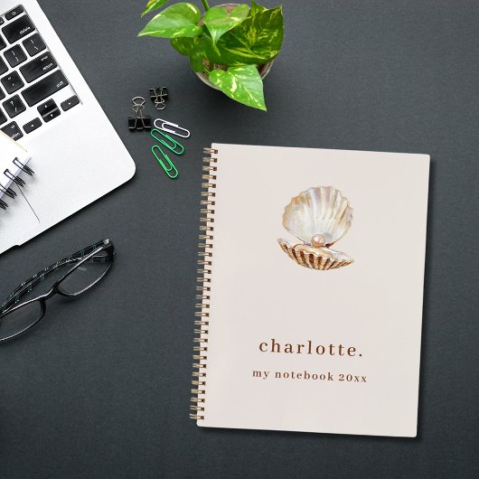 貝殻真珠ベージュモダン ノートブック