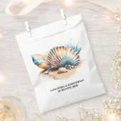 貝殻航海の3Dビーチ砂海洋 フェイバーバッグ (クリップ留めされた状態)