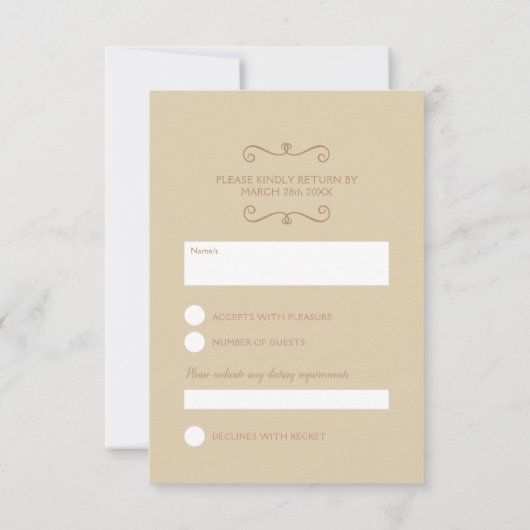 貝殻芸術素晴らしビーチ結婚式 出欠カード (裏面)