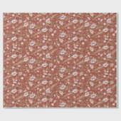 貝殻貝殻軟体模様航海の茶 ラッピングペーパー (フラット)