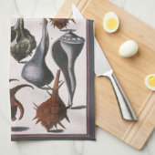 貝殻, アンティークの貝殻, 海洋の海洋生物 キッチンタオル (四つ折り)