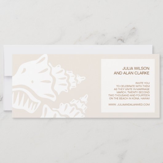 貝殻 ウェディング 招待状 エレガント モダン デザイン (正面)