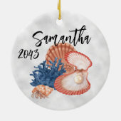 貝殻 オイスター パール 海岸 海 セラミックオーナメント (裏面)