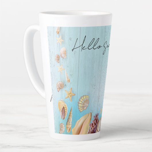 貝殻 カフェラテマグ (左アングル)