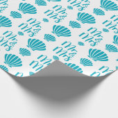 貝殻 サマー ウェディング 白背景 シームレス ラッピングペーパー (角)