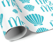 貝殻 サマー ウェディング 白背景 シームレス ラッピングペーパー (ロールコーナー)