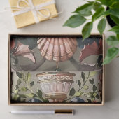 貝殻、サンゴ、イルカ、アンティークフローラ渦巻き 薄葉紙 (ギフト)