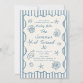 貝殻 サンセット 30歳の誕生日 招待状 (正面)