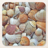 貝殻 スクエアペーパーコースター (正面)