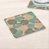 貝殻 スクエアペーパーコースター (アングル)