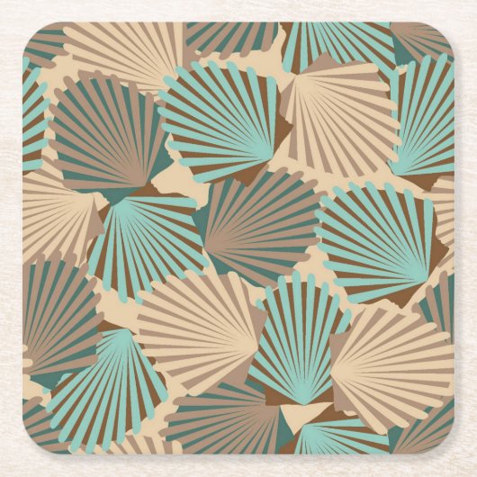 貝殻 スクエアペーパーコースター (正面)