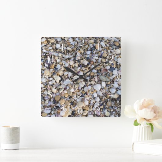 貝殻 スクエア壁時計 (ホーム)