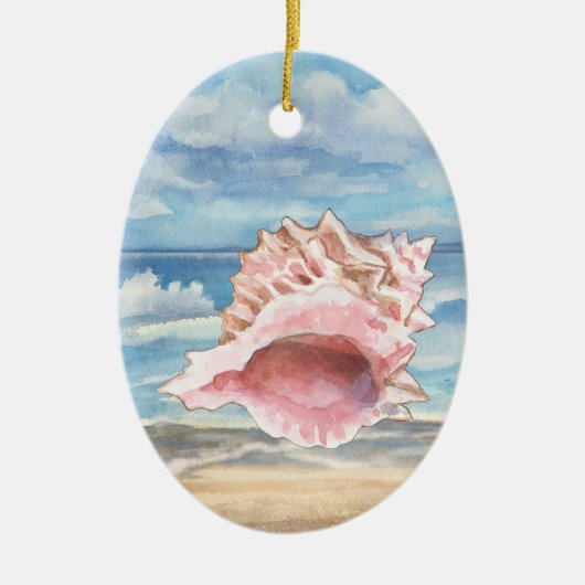 貝殻 セラミックオーナメント (正面)