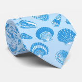 貝殻 – セルーリアンブルーとホワイト ネクタイ (ロール)