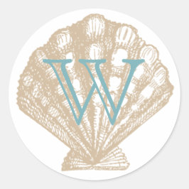 貝殻 | タン スカロップ シー シェル モノグラム ラウンドシール