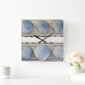 貝殻 |ニューヨーク スクエア壁時計 (ホーム)