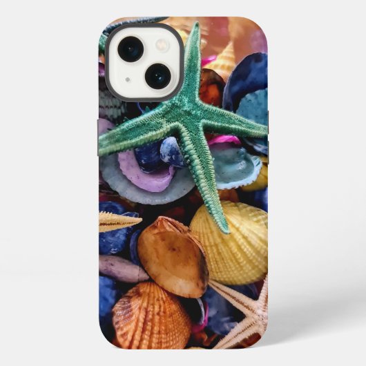 貝殻、ヒトデ、海洋 iPhoneケース (裏面)