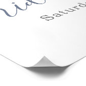 貝殻 ビーチ ブルー ブライダルシャワー ウェルカム ポスター (角)