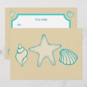 貝殻 ビーチ 招待状 (正面/裏面)