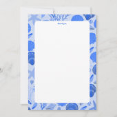貝殻 ブライダルシャワー エレガント ブルー ビーチ カスタム サンキューカード (正面)