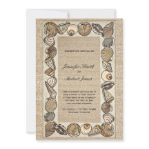 貝殻　ボーダー　ウィーブ　ウェディング　招待状