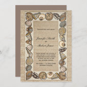 貝殻　ボーダー　ウィーブ　ウェディング　招待状 招待状 (正面/裏面)