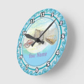 貝殻 ラウンド壁時計 (傾斜)