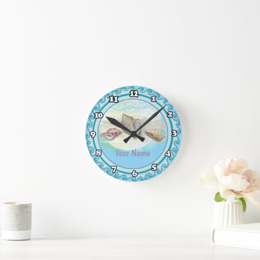 貝殻 ラウンド壁時計 (ホーム)