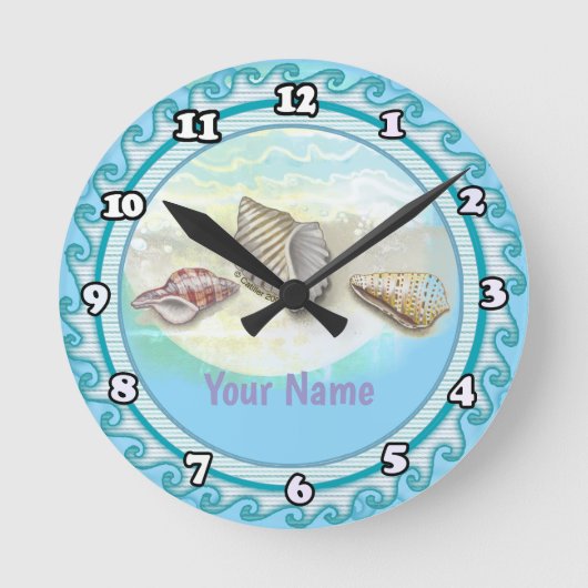 貝殻 ラウンド壁時計 (正面)