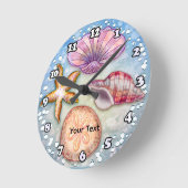 貝殻 ラウンド壁時計 (傾斜)
