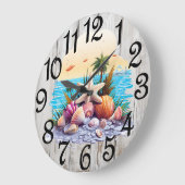 貝殻 ラージ壁時計 (傾斜)