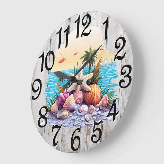 貝殻 ラージ壁時計 (傾斜)