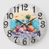 貝殻 ラージ壁時計 (正面)