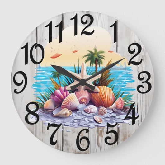 貝殻 ラージ壁時計 (正面)