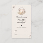 貝殻 何個のパール 赤ちゃんシャワーゲーム カード (正面)