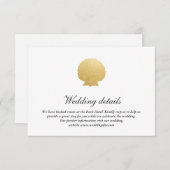 貝殻 偽金箔 | 海のウェディングディテール 招待状 (正面/裏面)