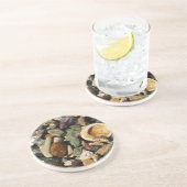 貝殻、岩、サンゴ自然写真 コースター (側面)