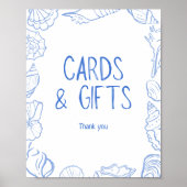 貝殻 手描き カードとギフト ポスター (正面)